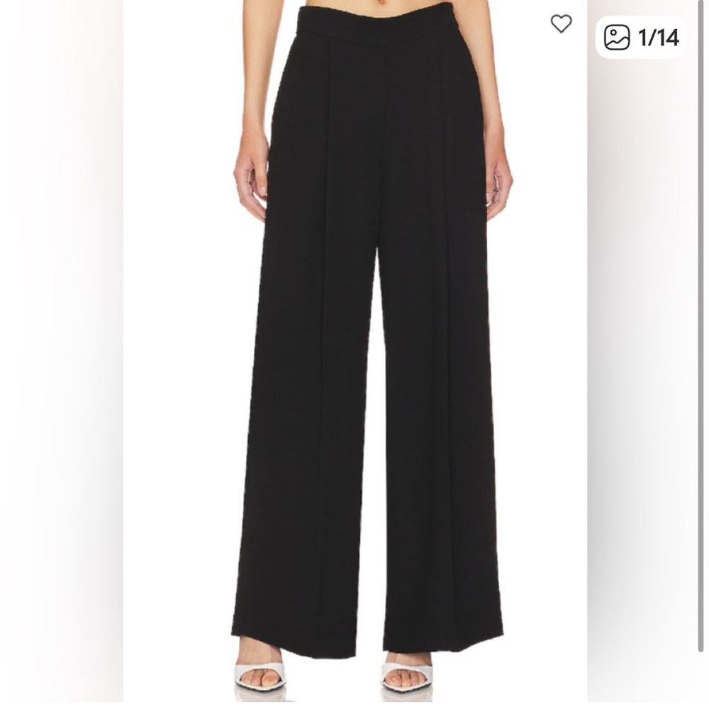 SPANX Black Crepe Wide-Leg Trousers
